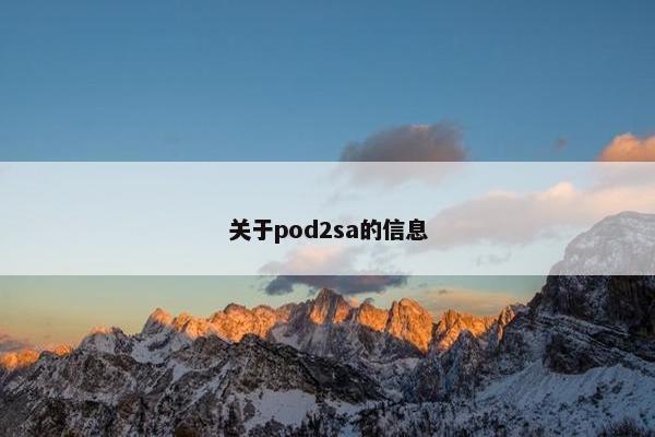 关于pod2sa的信息