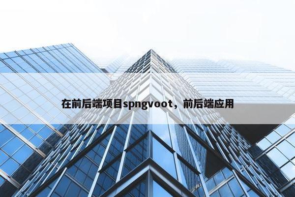 在前后端项目spngvoot，前后端应用