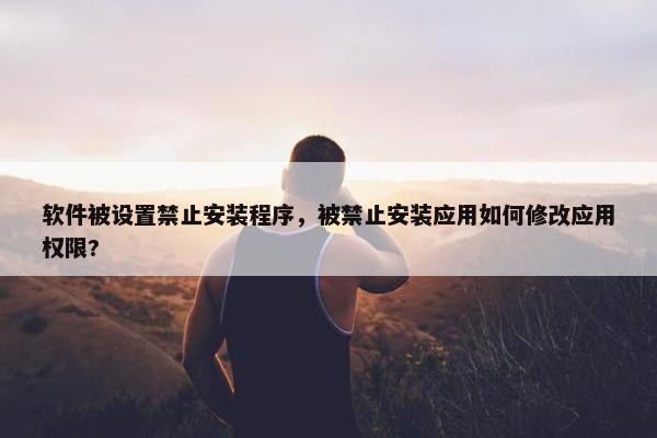 软件被设置禁止安装程序,被禁止安装应用如何修改应用权限?