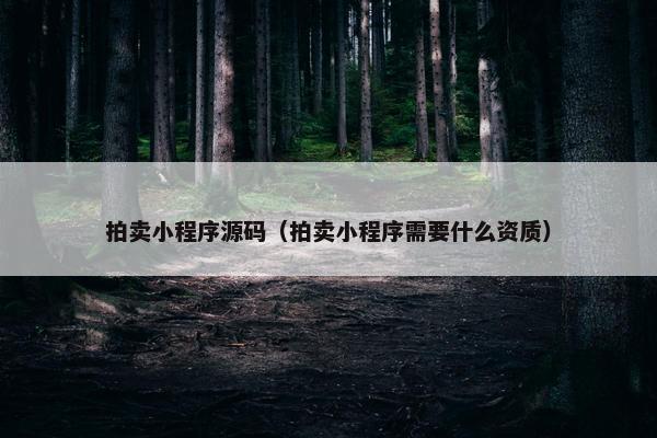 拍卖小程序源码(拍卖小程序需要什么资质)