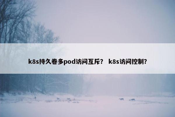 k8s持久卷多pod访问互斥？ k8s访问控制？