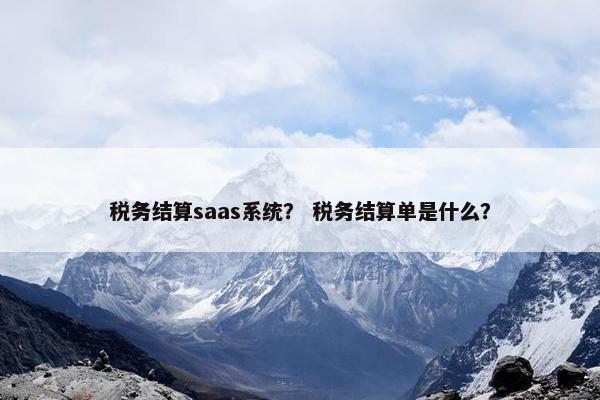 税务结算saas系统? 税务结算单是什么?