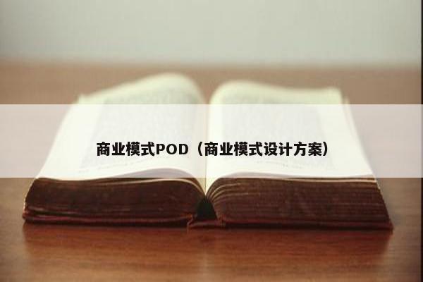 商业模式POD(商业模式设计方案)