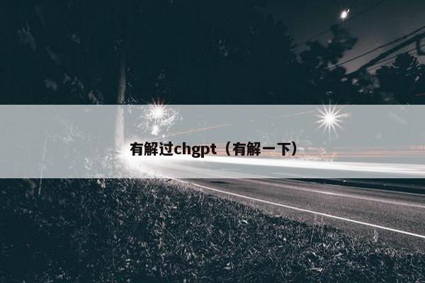 有解过chgpt(有解一下)