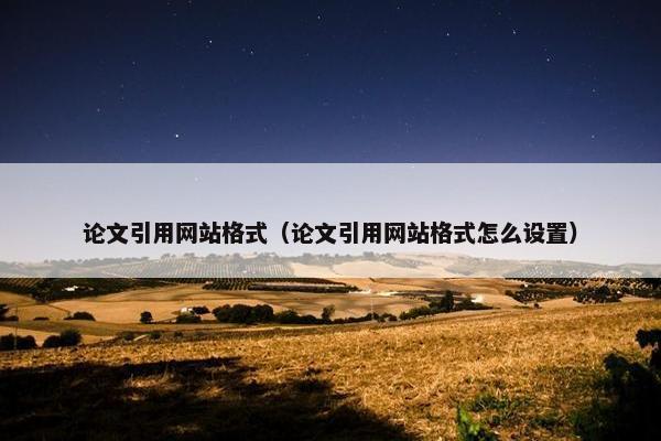 论文引用网站格式（论文引用网站格式怎么设置）