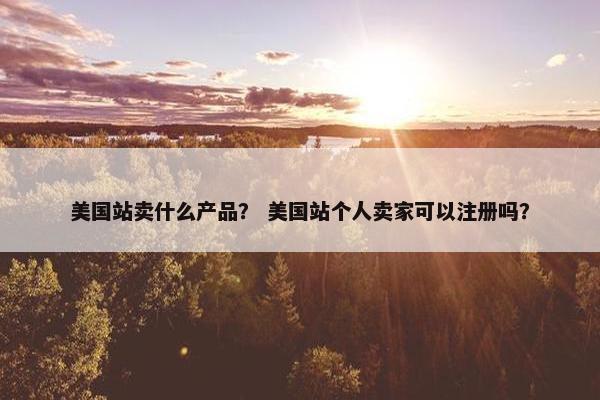 美国站卖什么产品? 美国站个人卖家可以注册吗?