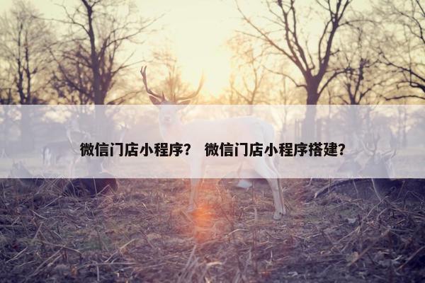 微信门店小程序? 微信门店小程序搭建? 微信门店小程序? 微信门店小程序搭建?