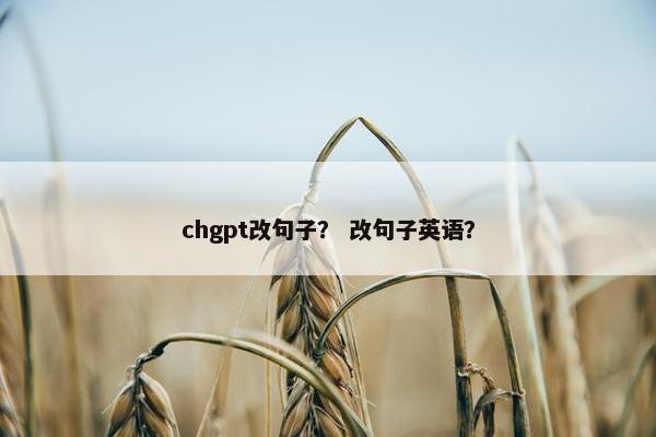 chgpt改句子? 改句子英语?