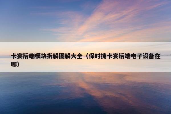 卡宴后端模块拆解图解大全（保时捷卡宴后端电子设备在哪）