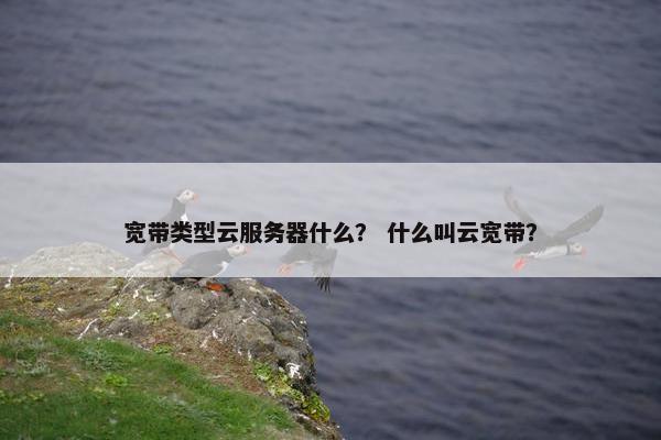 宽带类型云服务器什么？ 什么叫云宽带？