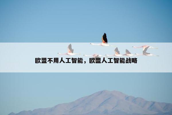 欧盟不用人工智能，欧盟人工智能战略