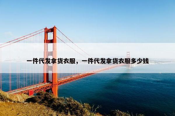 一件代发拿货衣服，一件代发拿货衣服多少钱