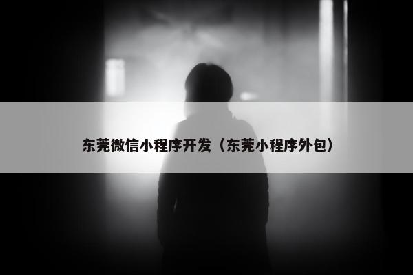 东莞微信小程序开发（东莞小程序外包）