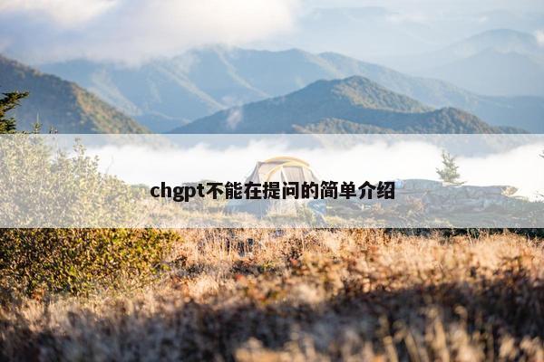 chgpt不能在提问的简单介绍