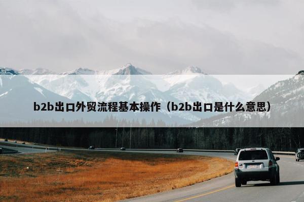 b2b出口外贸流程基本操作(b2b出口是什么意思) b2b出口外贸流程基本操作(b2b出口是什么意思)