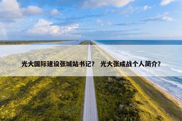 光大国际建设张城站书记？ 光大张成战个人简介？