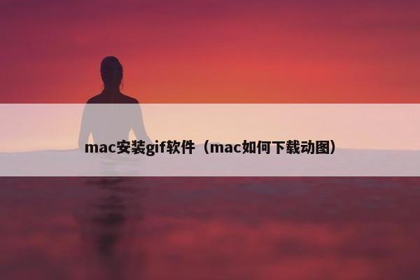 mac安装gif软件（mac如何下载动图）