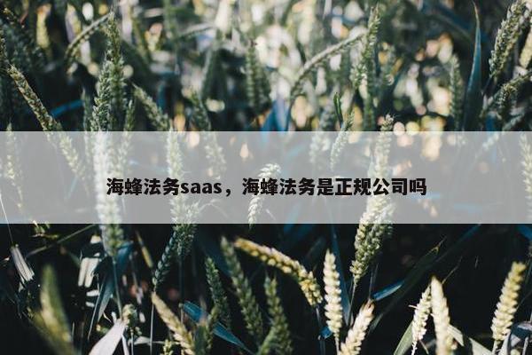 海蜂法务saas,海蜂法务是正规公司吗