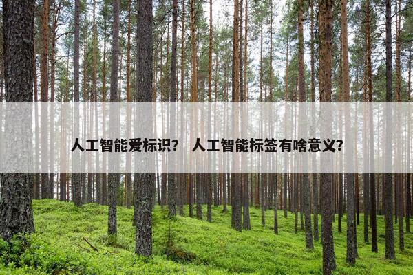 人工智能爱标识? 人工智能标签有啥意义? 人工智能爱标识? 人工智能标签有啥意义?