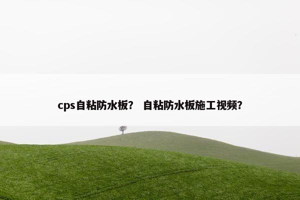 cps自粘防水板？ 自粘防水板施工视频？