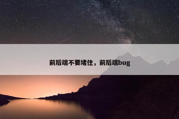 前后端不要堵住，前后端bug