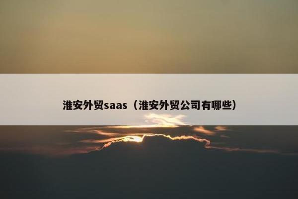 淮安外贸saas（淮安外贸公司有哪些）