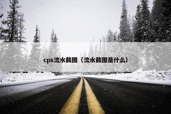cps流水截图（流水截图是什么）