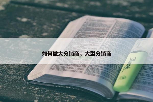 如何做大分销商，大型分销商