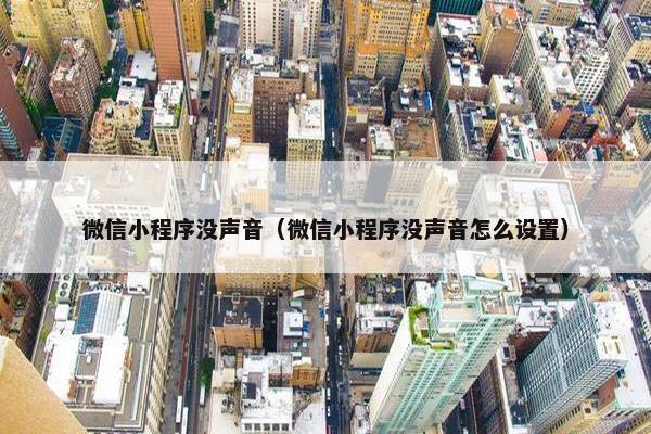 微信小程序没声音(微信小程序没声音怎么设置) 微信小程序没声音(微信小程序没声音怎么设置)