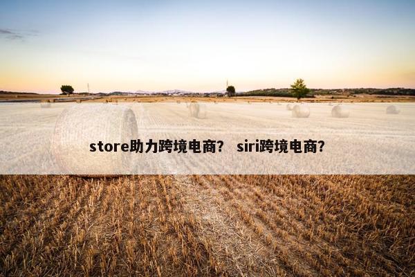 store助力跨境电商? siri跨境电商?