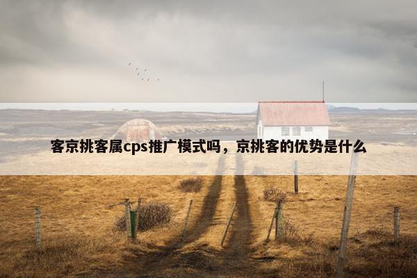 客京挑客属cps推广模式吗，京挑客的优势是什么