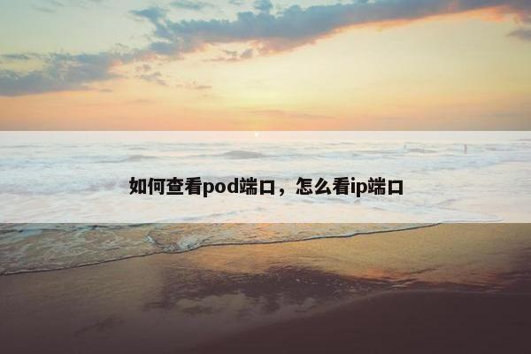 如何查看pod端口,怎么看ip端口