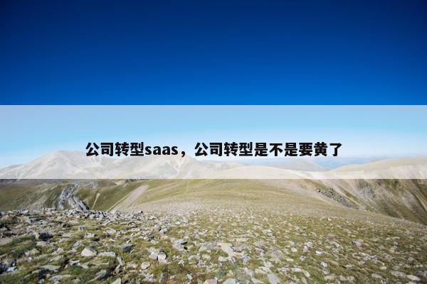 公司转型saas，公司转型是不是要黄了