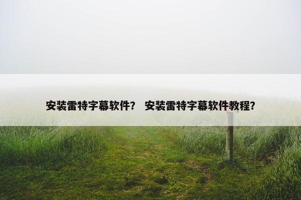 安装雷特字幕软件？ 安装雷特字幕软件教程？