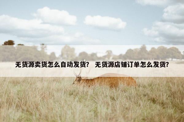 无货源卖货怎么自动发货? 无货源店铺订单怎么发货?
