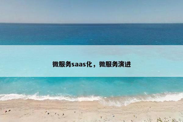 微服务saas化,微服务演进