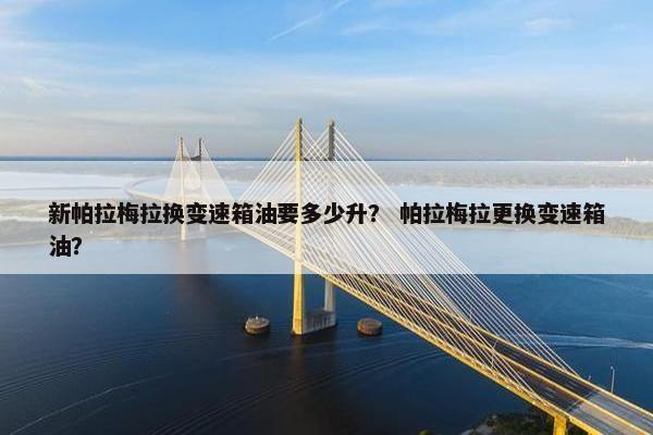 新帕拉梅拉换变速箱油要多少升？ 帕拉梅拉更换变速箱油？