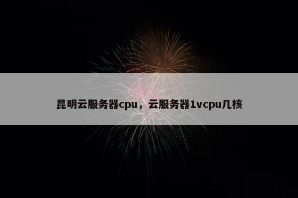 昆明云服务器cpu,云服务器1vcpu几核