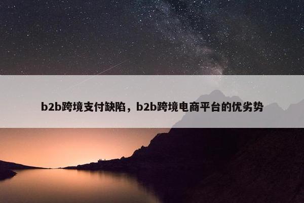b2b跨境支付缺陷，b2b跨境电商平台的优劣势