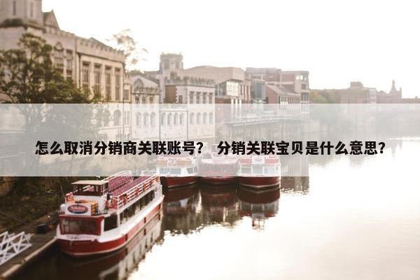 怎么取消分销商关联账号? 分销关联宝贝是什么意思?