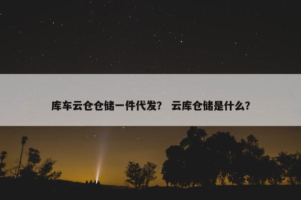 库车云仓仓储一件代发? 云库仓储是什么?