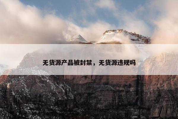 无货源产品被封禁,无货源违规吗