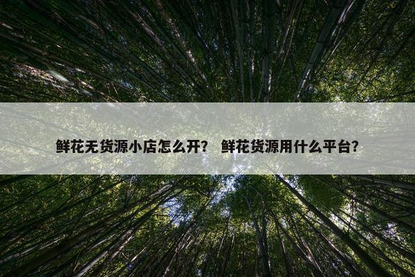 鲜花无货源小店怎么开? 鲜花货源用什么平台?