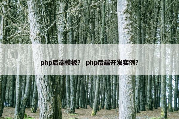 php后端模板? php后端开发实例? php后端模板? php后端开发实例?