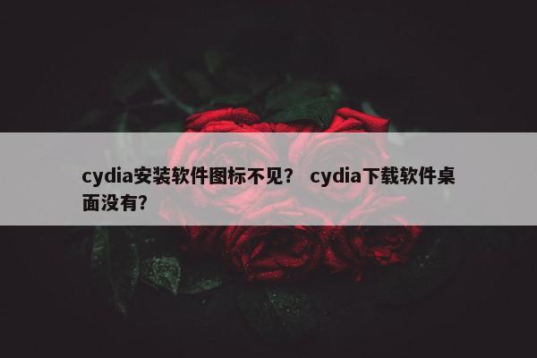 cydia安装软件图标不见？ cydia下载软件桌面没有？