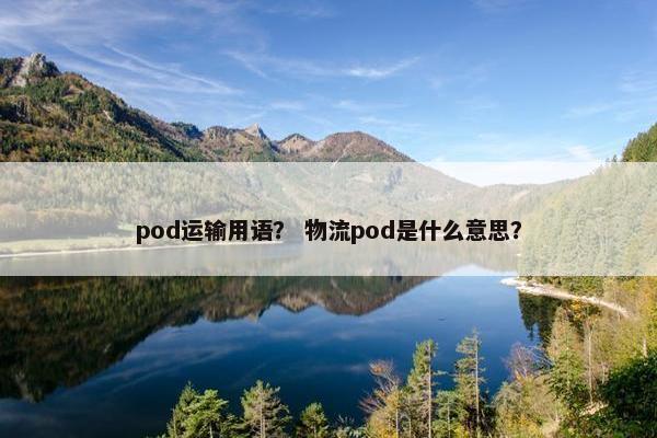 pod运输用语? 物流pod是什么意思? pod运输用语? 物流pod是什么意思?