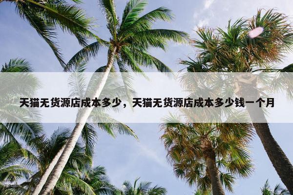 天猫无货源店成本多少,天猫无货源店成本多少钱一个月