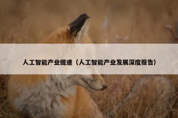 人工智能产业提速(人工智能产业发展深度报告)