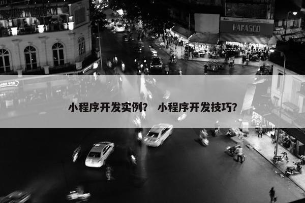 小程序开发实例? 小程序开发技巧?