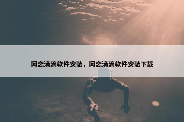 网恋滴滴软件安装，网恋滴滴软件安装下载